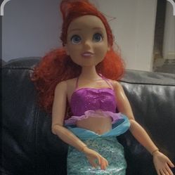 Disney Princess My Size Ariel 32" My Size Little Mermaid Barbie Type Doll Used