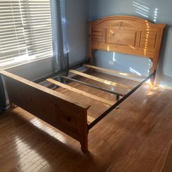Queen Size Bed Frame With Head Board And End Rail
