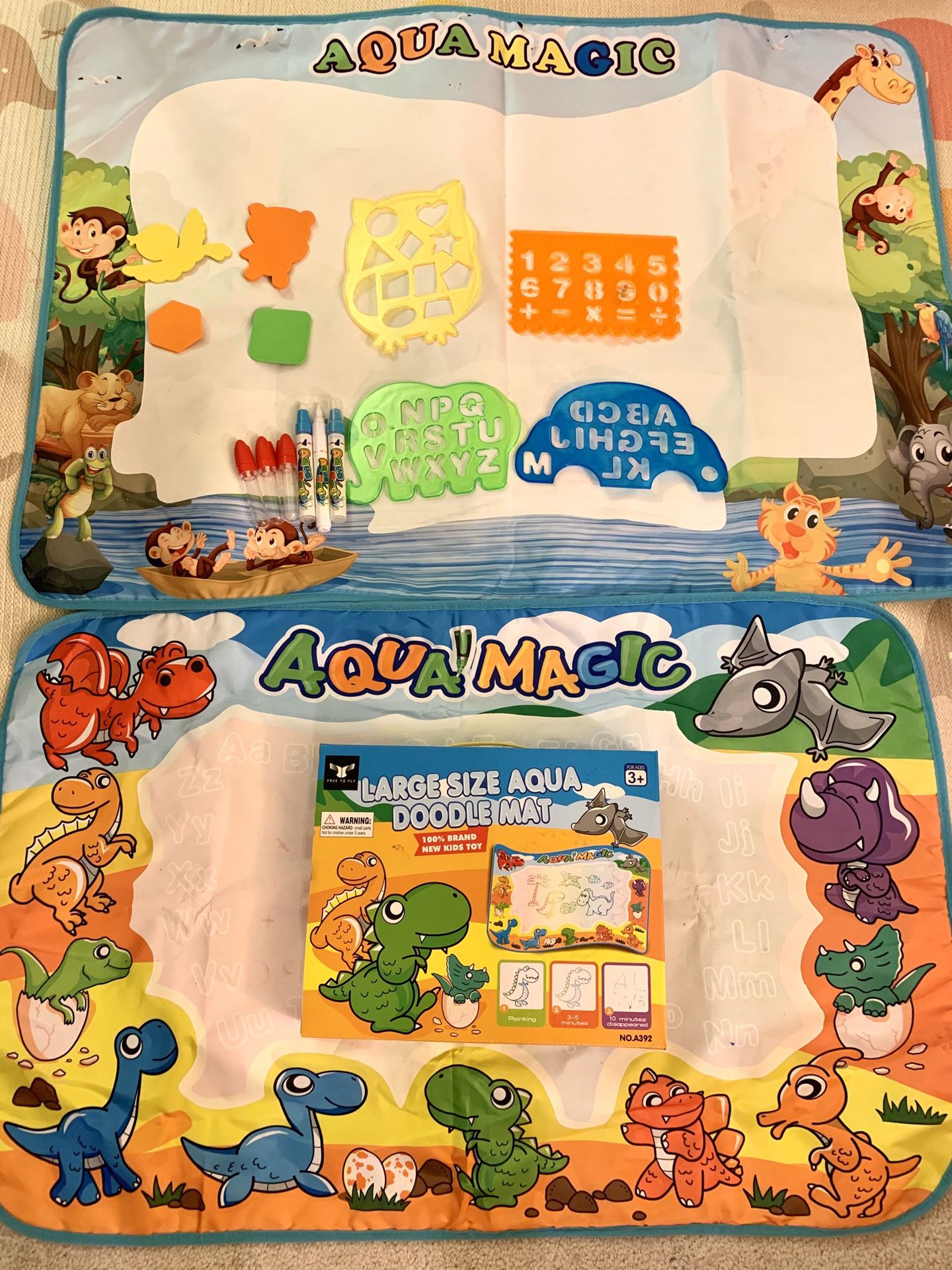 Good condition 2 large size Aqua Magic doodle mat with accessories