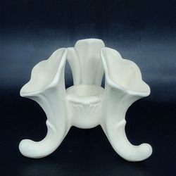White ceramic floral epergne candleholder