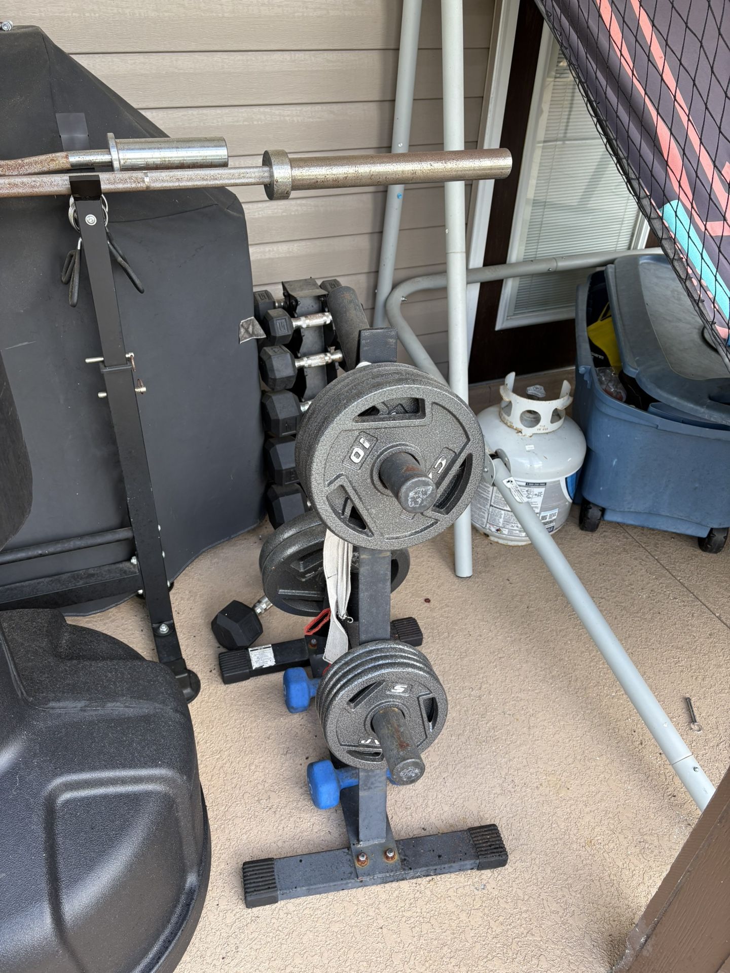 Weights And Punching Bag