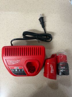 Milwaukee M12 Battery, Charger and holder