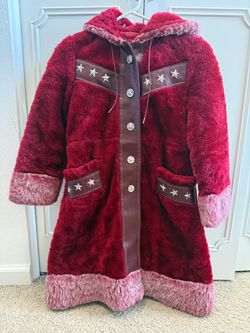 Vintage Girls Long Hooded Coat