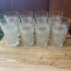 set of eight Anchor Hocking Wexford water glass tumblers