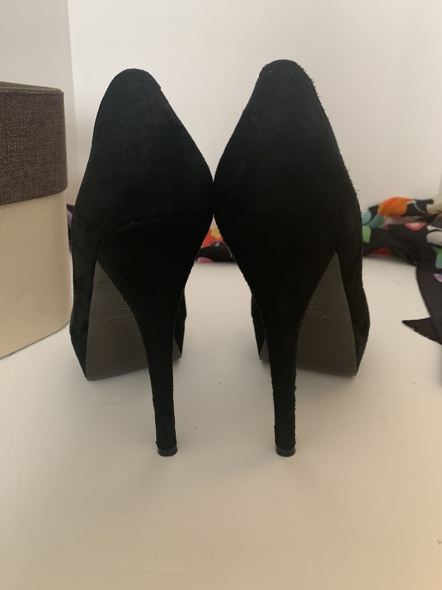 Final Sale -  Size 9 Black Suede 5.5 In High Heels 