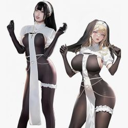 Anime NUN Cosplay Outfit. 