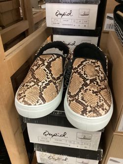 Qupid Snake Print Slip-On Sneakers — $5.99