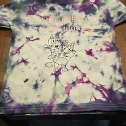 Little Miss Loves Bluey 4t Custom Tie Dye