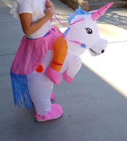 Blow up girls Unicorn costume