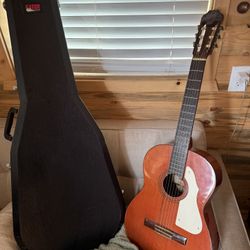 Vintage 1980’s Aria Acoustic Guitar And Gorilla Hardcase 