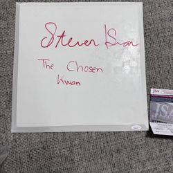 Steven Kwan The Chosen Kwan Signed Rubber Base JSA Coa- Scuff-Cleveland Indians