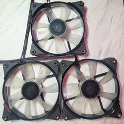 3 X Cooler Master Shock Absorption Non-RGB PC Computer Case Fans 120mm