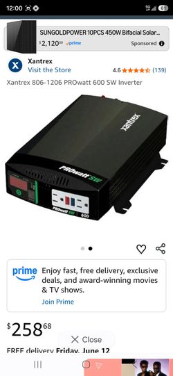 Xantrex PROwatt SW 600 Pure Sine Wave inverter