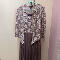 Beautiful New Champagne Dress with Cardigan and Sequins