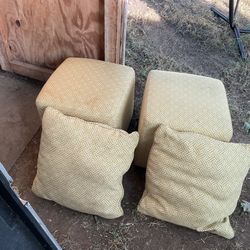 Two Feet Ottomans, With Matching Pillows, Fun Colors (NO SHIPPING)