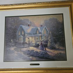 Thomas Kincade - Blessings Of Christmas Painting