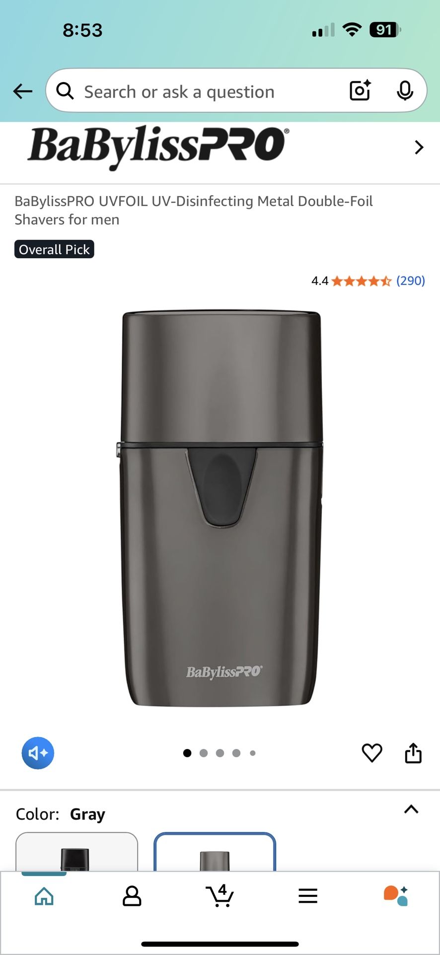 Brand New Babyliss Double Foil UV Shaver