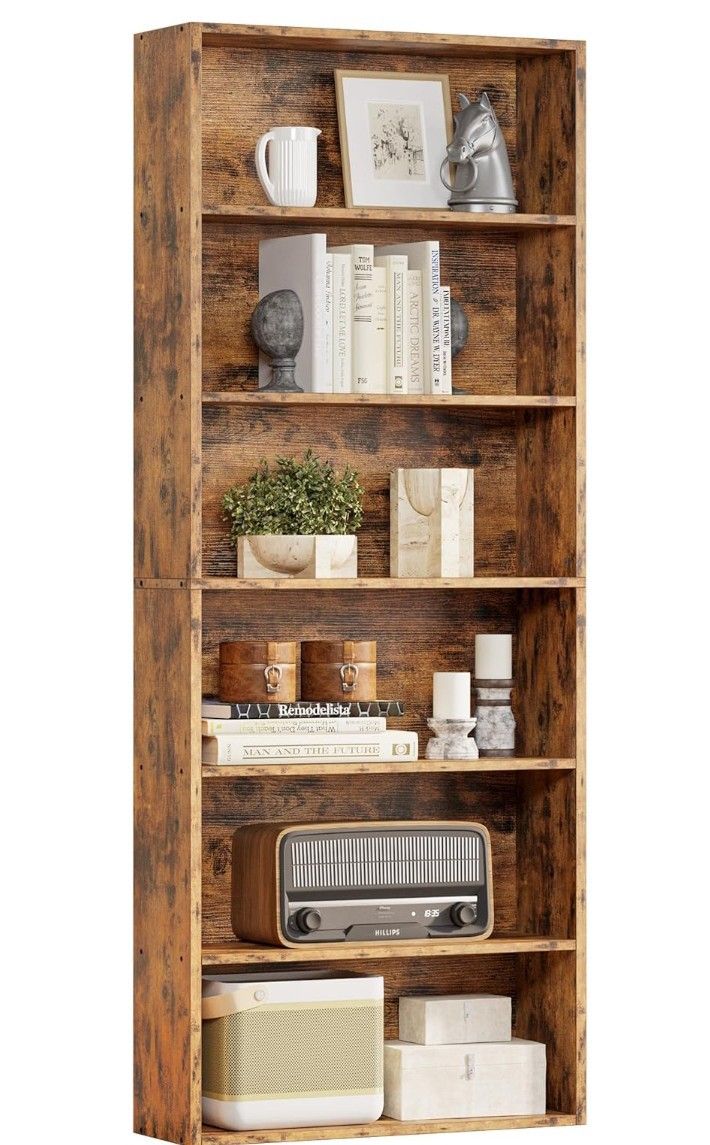 IRONCK Industrial Bookshelves and Bookcases Floor Standing 6 Shelf Display Storage Shelves.