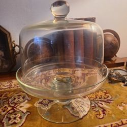 Vintage Clear Cake Stand Dome