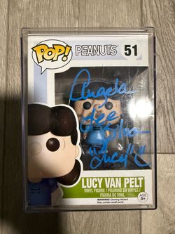 Angela Lee Sloan Signed Lucy Van Pelt Peanuts Funko Pop Figure - BAS