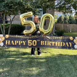 Happy 50th Birthday Banner