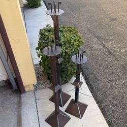 Wrought Iron Decorative Candle Holders (Set of 3) – Heavy, Handcrafted, Rustic Industrial Style 