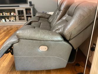 Gray Leather power reclining sofa