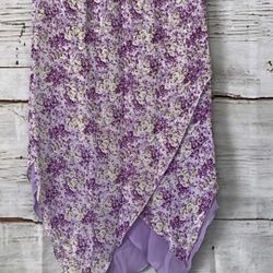 Express floral lilac hi low skirt