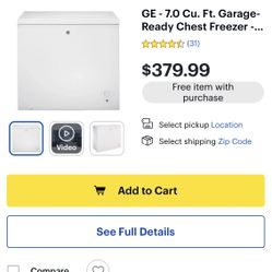 GE DEEP CHEST FREEZER $250