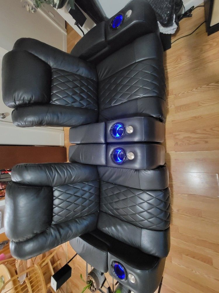 2 Theater Leather Recliners