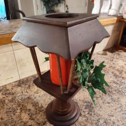 Wooden Lantern Candle Holder-Vintage 