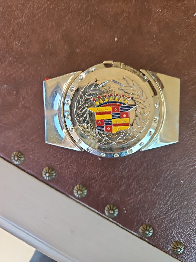 Vintage CADILLAC belt Buckle/lighter RARE STAINLESS STEEL