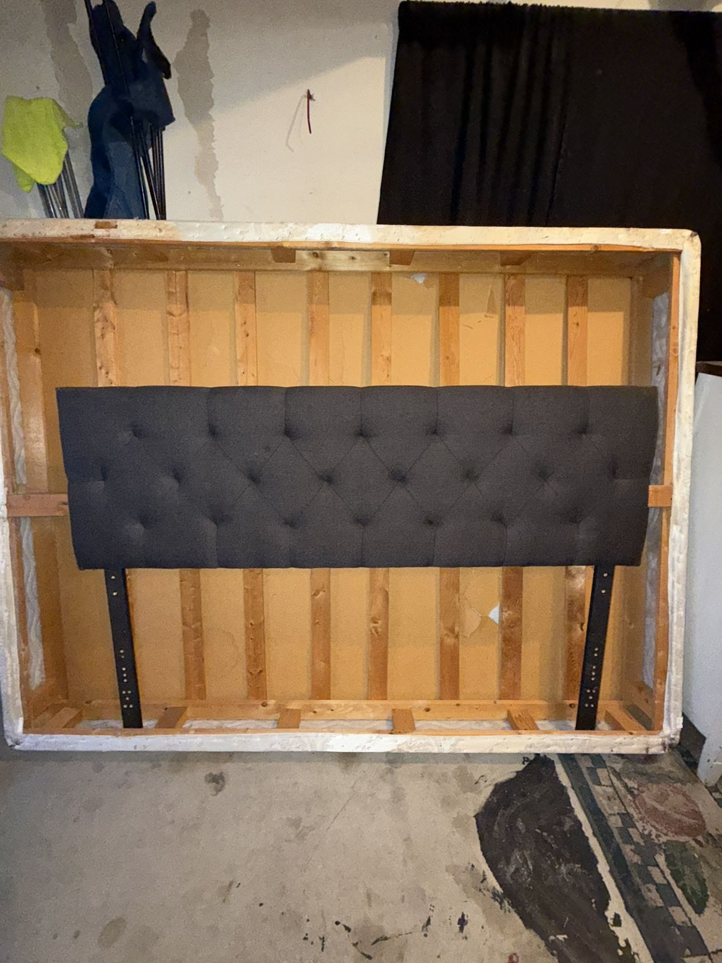 Queen Tufted Headboard Grey (Headboard Only)