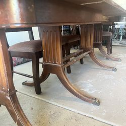 Vintage Duncan Phyfe Dining Table rare 4 pedestals expandable Circa 1930