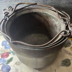 Antique Hammered Copper Pots