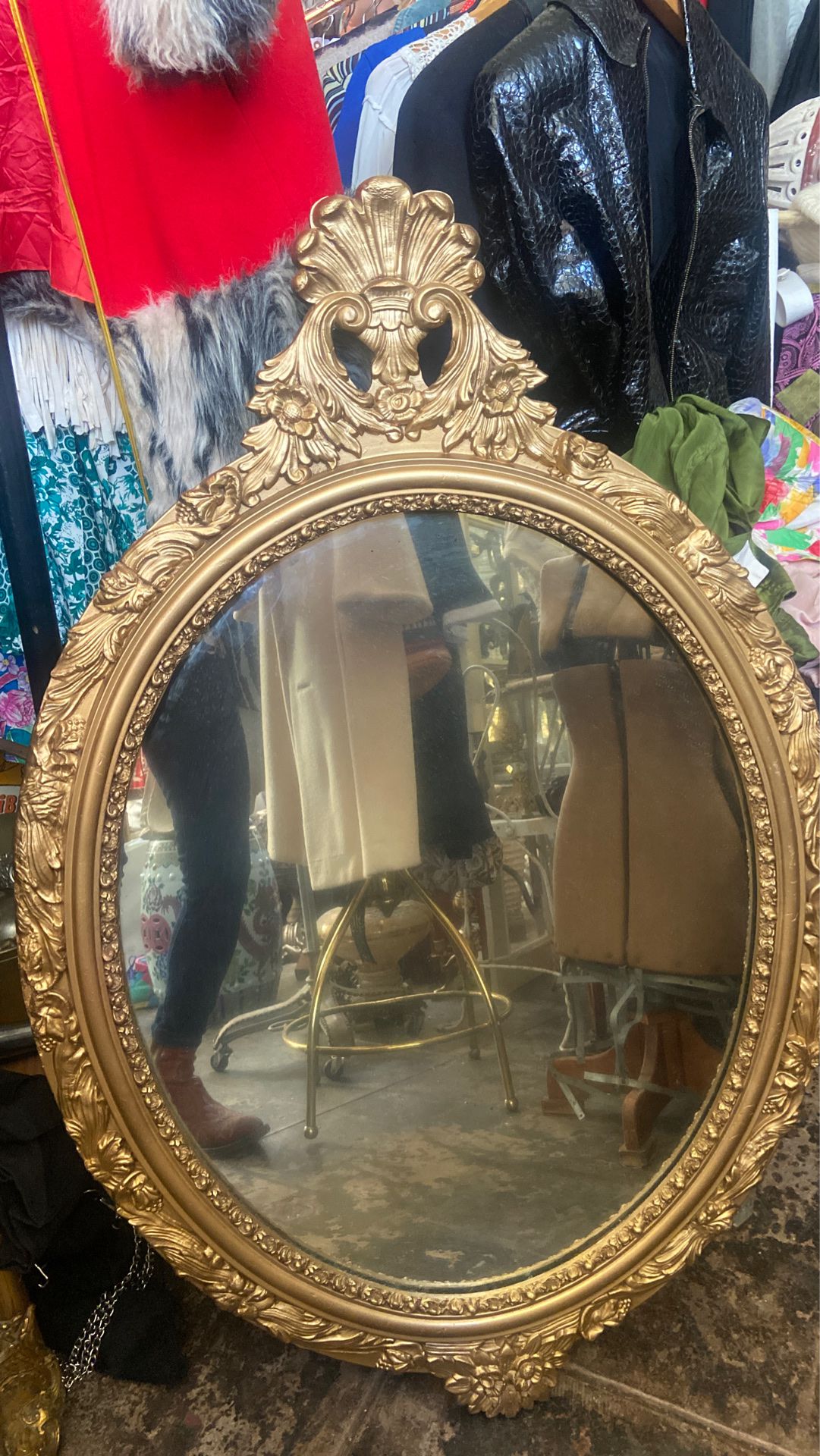 Antique gold wood framed mirror 40x27