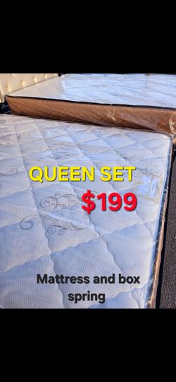 Brand New  !! Queen set  $199 (( Mattress And Box Spring  ))