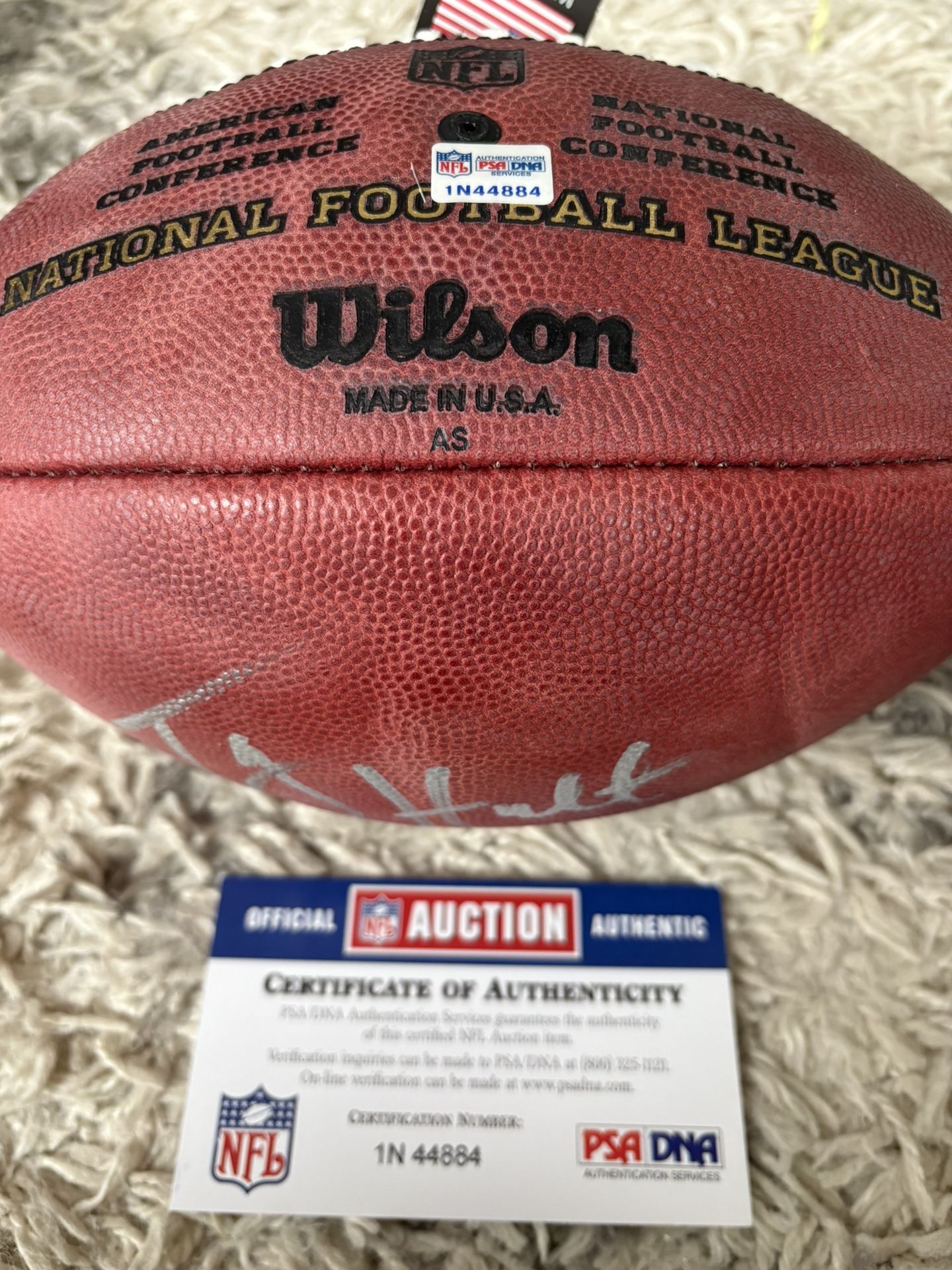 Torry Holt Autographed NFL Football With COA
