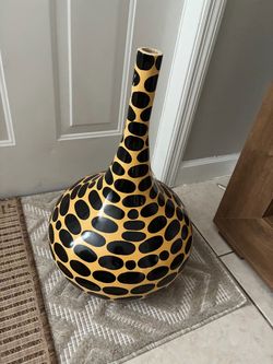 large, long-necked bulbous floor vase $40