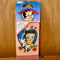 VTG 1996 Betty Boop Air Freshener Big Heart Betty With Dog NOS Medo Industries