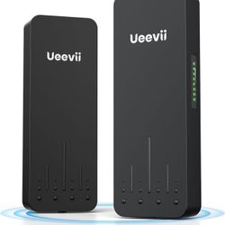 Wireless Bridge Point to Point Outdoor | 5.8GHz WiFi Brigdge | 5KM Long Range | Dual 1000Mbps Ports | IP66 Weatherproof | 24V PoE Black for Barn/Farm/