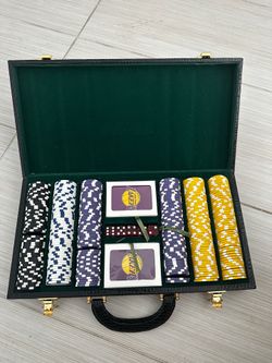 NEW Los Angeles Lakers-themed poker chip set in a carrying case