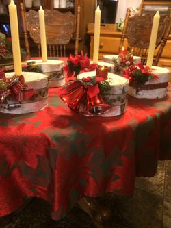 Real Birch Wood Candle Holders