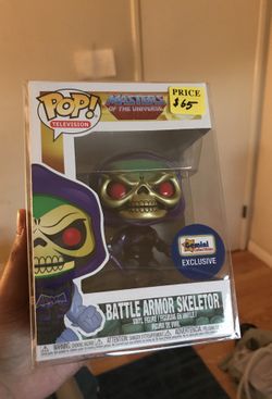 Funko Pop Gemini Collectibles Exclusive Metallic Battle Armor Skeletor