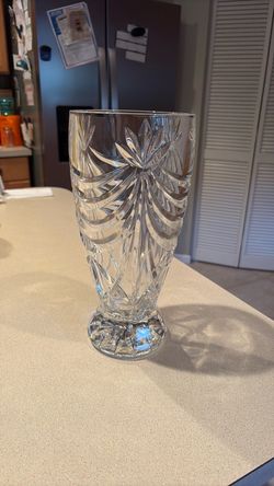 Clear Cut 24% Lead  Crystal Glass Vase