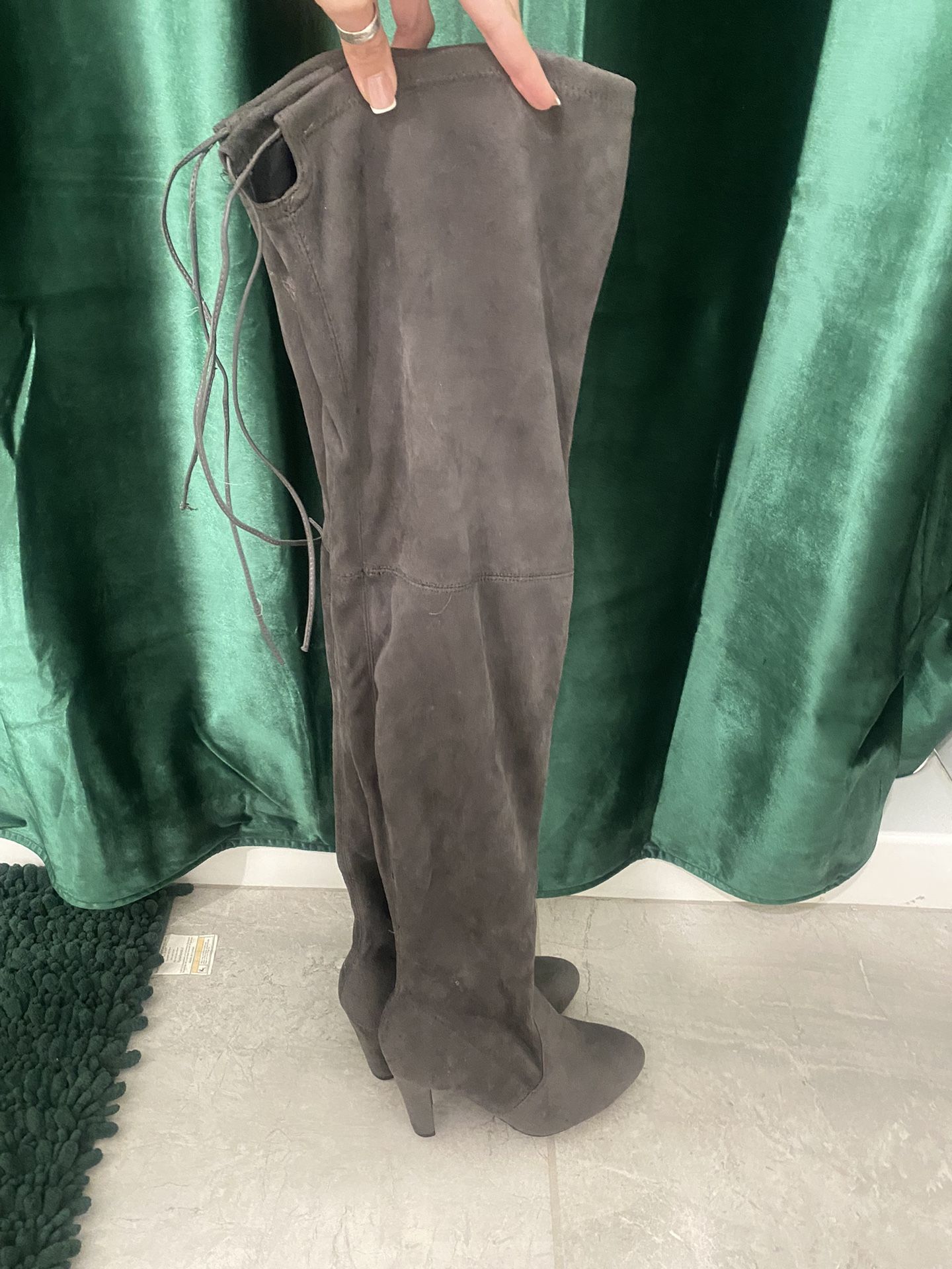 Thigh High Gray Boots