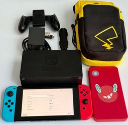 Nintendo Switch Console + HORI Pokémon Crossbody Travel Bag + Pokémon Rotom 24-Game Case