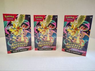 New Sealed Pokemon Mega Evolution Ascended Heroes Booster Bundle Box X3 80ea.