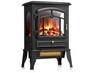New 15”Electric Fireplace Heater w/Thermostat Control Cathedral Stylish Small Fireplace Stove Heater