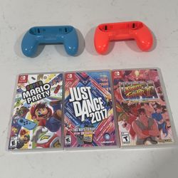 3 Nintendo Switch Games And 2 Joystick Controllers